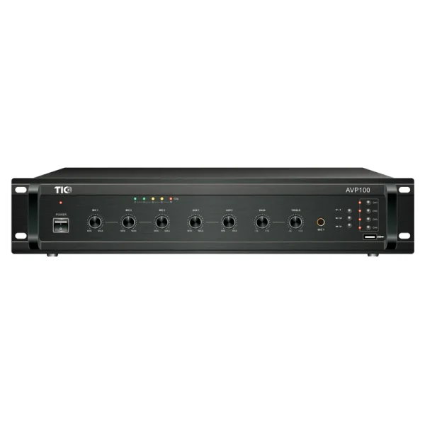 AVP100 100W 4-ZONE 70V/100V/4-16Ω COMMERCIAL MIXER AMPLIFIER