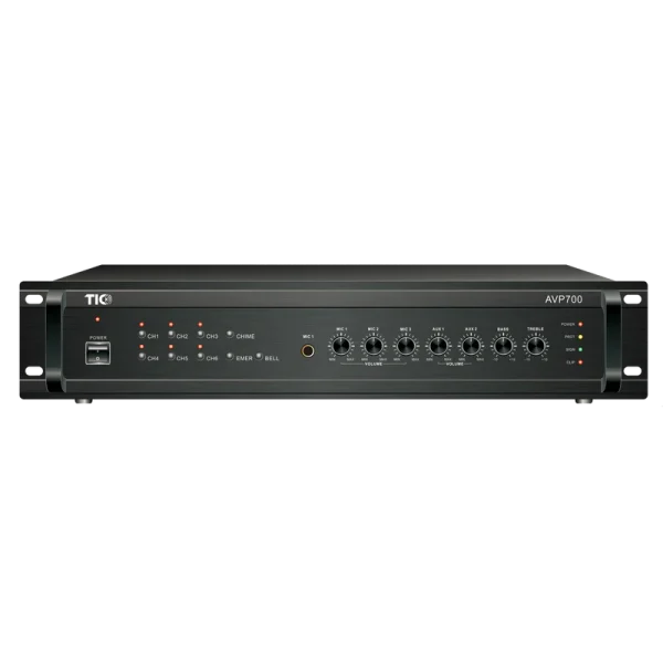 AVP700 680W 6-ZONE 70V/100V/4-16ΩCOMMERCIAL MIXER AMPLIFIER