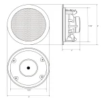 C7V6 Ceiling Speakers 6.5" 8Ω 70V Water-Resistant