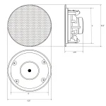MC7V26 6.5" Ceiling Speakers with Magnetic Grill 8Ω 70V switch Water-Resistant
