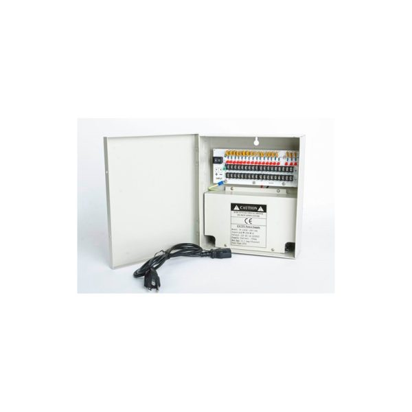 W-12VDC-18P/10A 12VDC/10AMPS 18 PTC OUTPUT CCTV DISTRIBUTED POWER SUPPLY