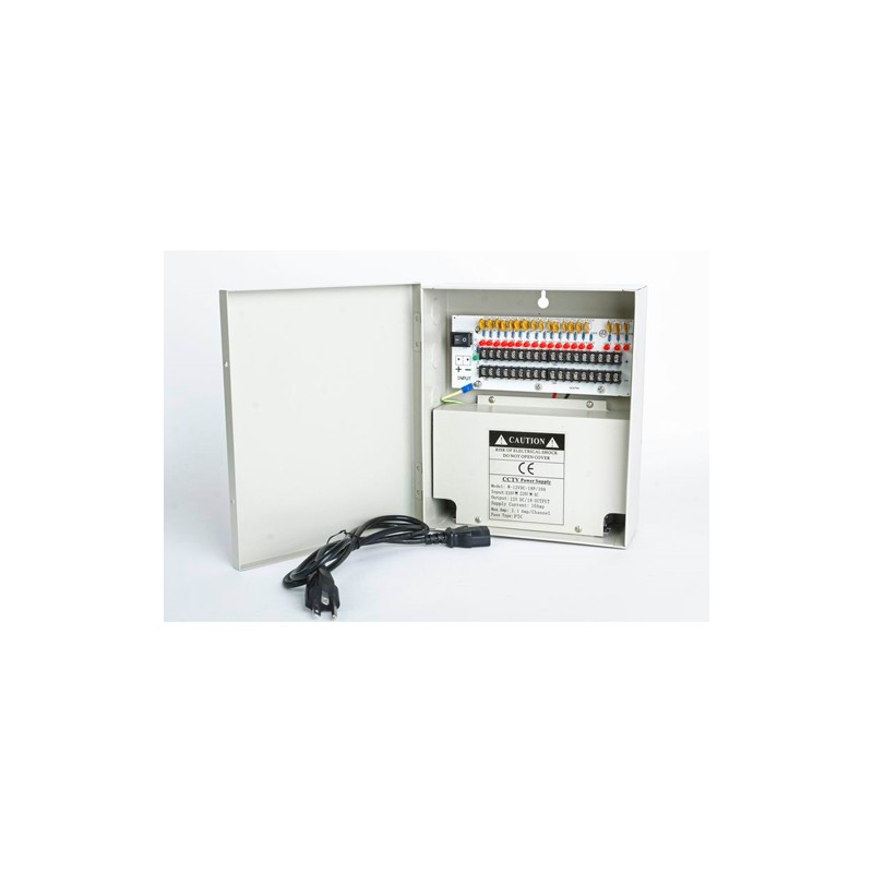 W-12VDC-18P/10A.jpg W-12VDC-18P/10A 12VDC/10AMPS 18 PTC OUTPUT CCTV DISTRIBUTED POWER SUPPLY