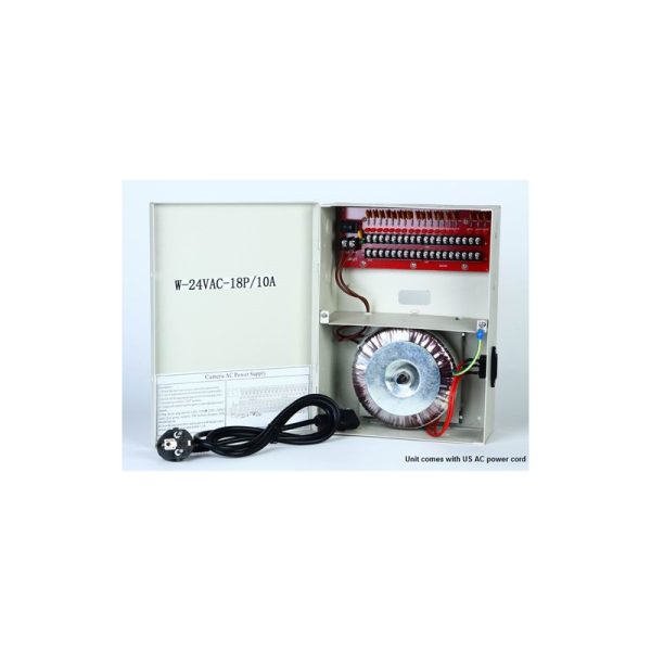 W-24VAC-18P/10A 24VAC/10AMPS 18 PTC OUTPUT CCTV DISTRIBUTED POWER SUPPLY