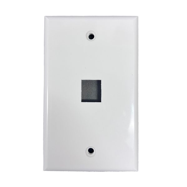 P-RJ45WP1P-W 1 Port RJ45 Keystone Coupler Wall Plate white
