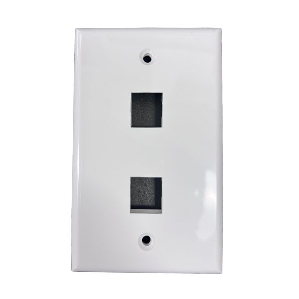 P-RJ45WP2P-W 2 Port RJ45 Keystone Coupler Wall Plate white