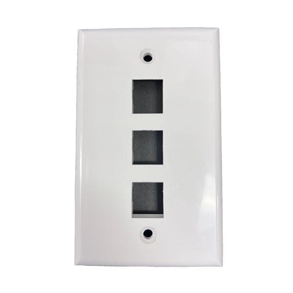 P-RJ45WP3P-W 3 Port RJ45 Keystone Coupler Wall Plate white