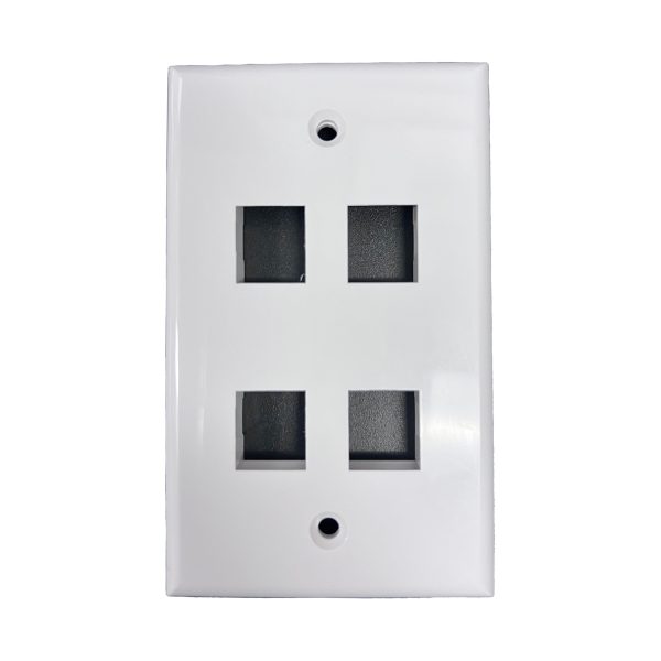 P-RJ45WP4P-W 4 Port RJ45 Keystone Coupler Wall Plate white