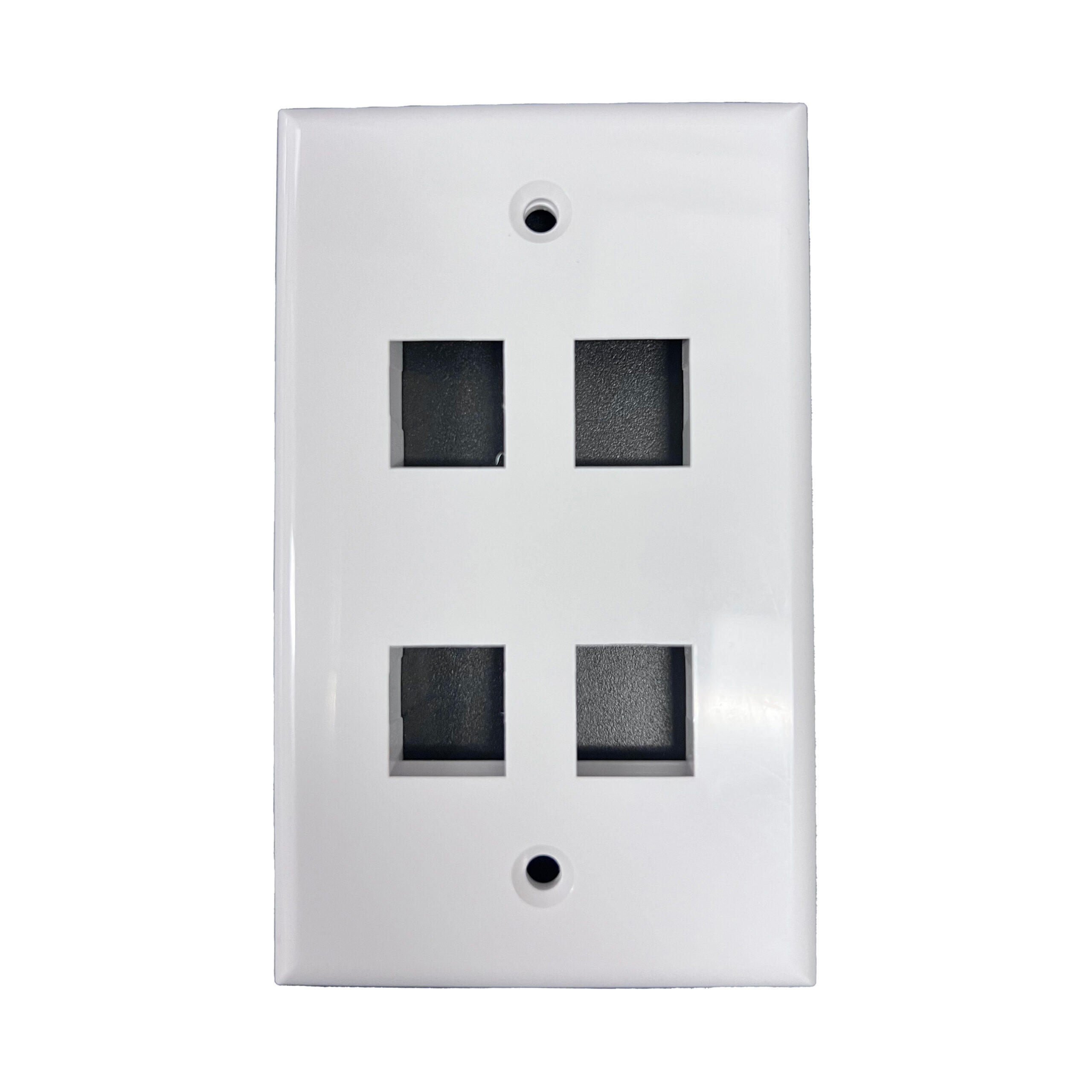 P-RJ45WP4P-W.jpg P-RJ45WP4P-W 4 Port RJ45 Keystone Coupler Wall Plate white