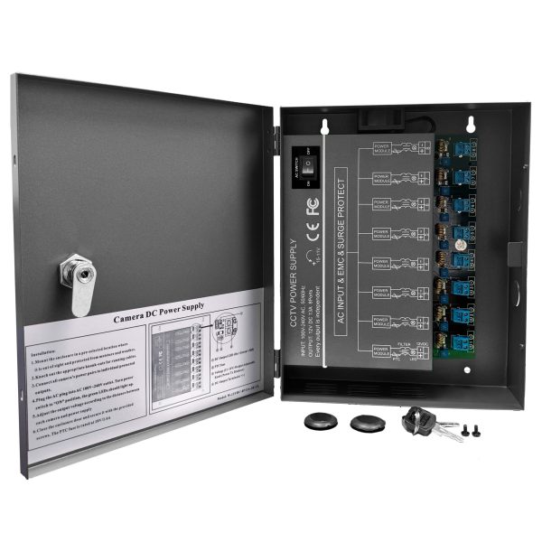 W-12VDC-8P13A-4K UL 8 channels of DC power supply for 4K/8M CCTV