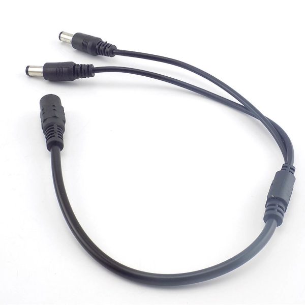 W-SP1-2 Power Splitter DC 1 Female to 2 Male Adapter Cable for CCTV Security system