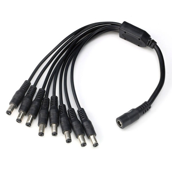 W-SP1-8 Power Splitter DC 1 Female to 8 Male Adapter Cable for CCTV Security system