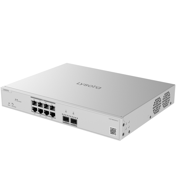 LS2P-8MG2XS-P 8-Port Layer 2 Managed PoE Switch with 125 W PoE Budget Angle1